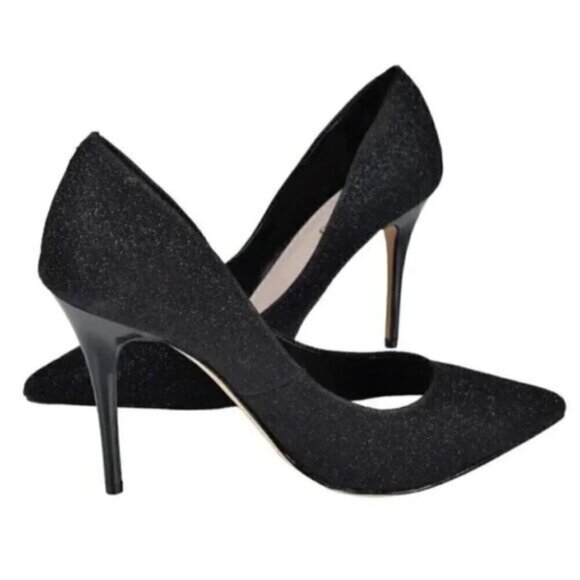 NWT Le Chateau Black Glitter  Sparkly Pump Heels Size 7 - Picture 1 of 7